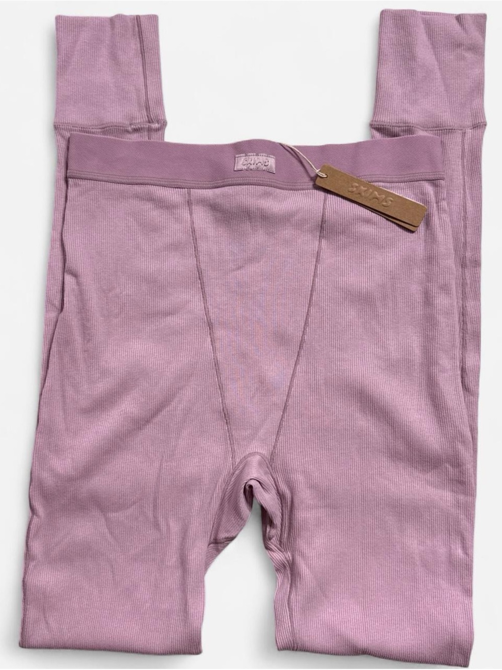 SKIMS Ribbed Cotton Leggings in Dusk Pink